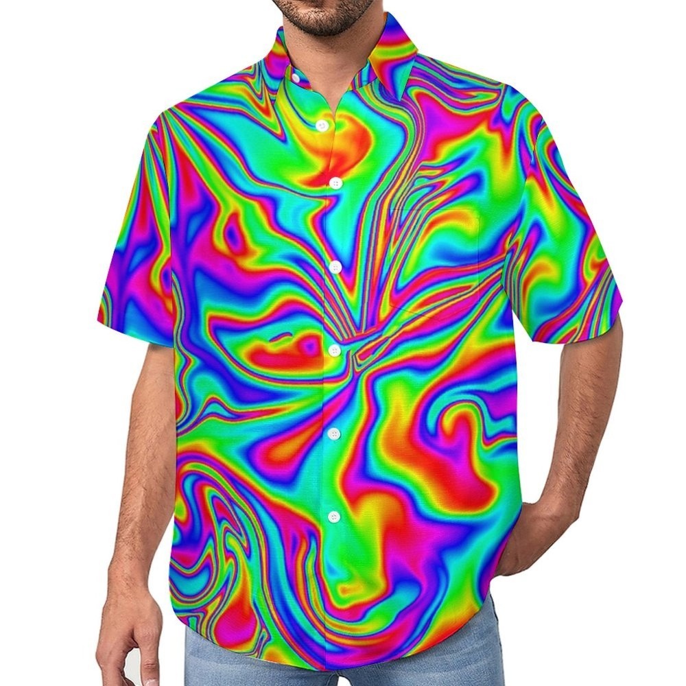 Hawaiian Abstract Print Resort Shirt