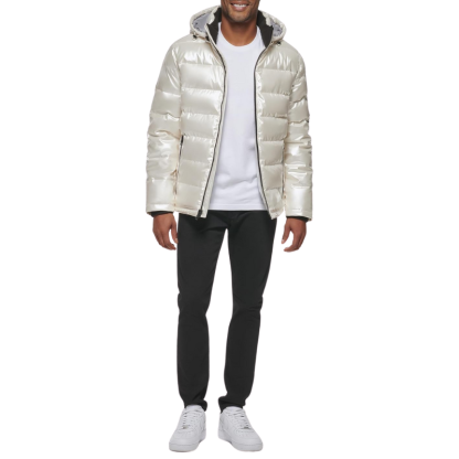 Holographic Hooded Puffer Jacket