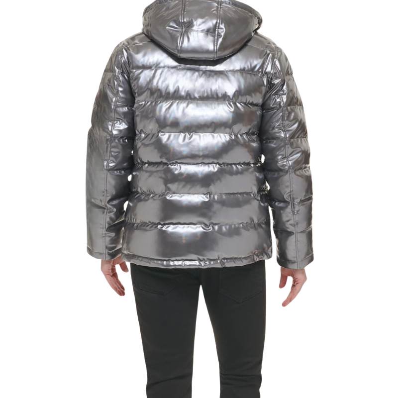 Holographic Hooded Puffer Jacket