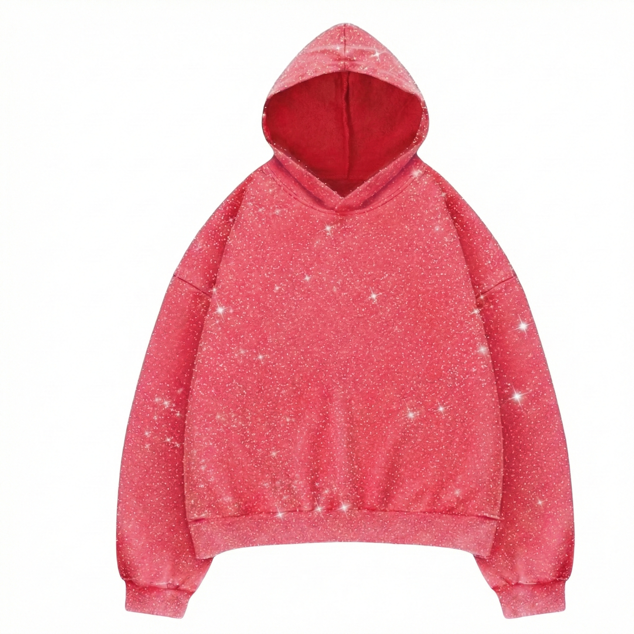 Oversized Long Sleeve Hoodie With Glitter For Men
