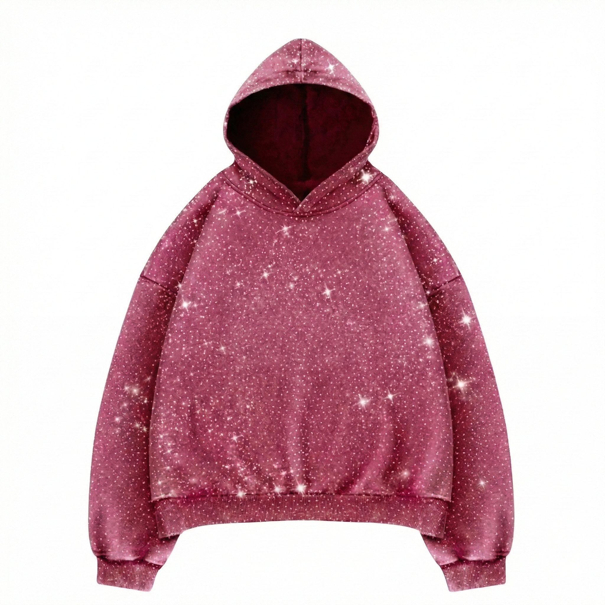 Oversized Long Sleeve Hoodie With Glitter For Men