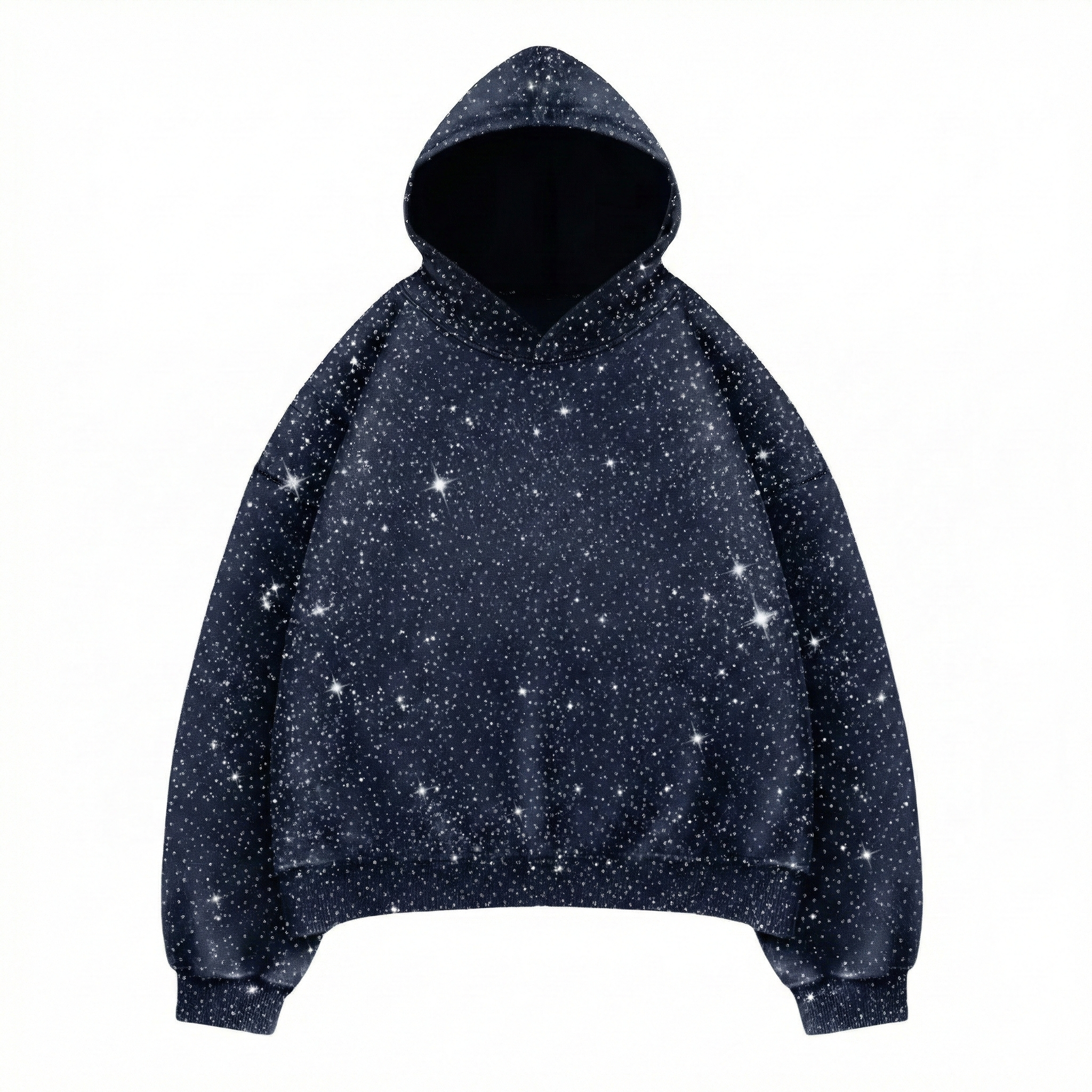 Oversized Long Sleeve Hoodie With Glitter For Men
