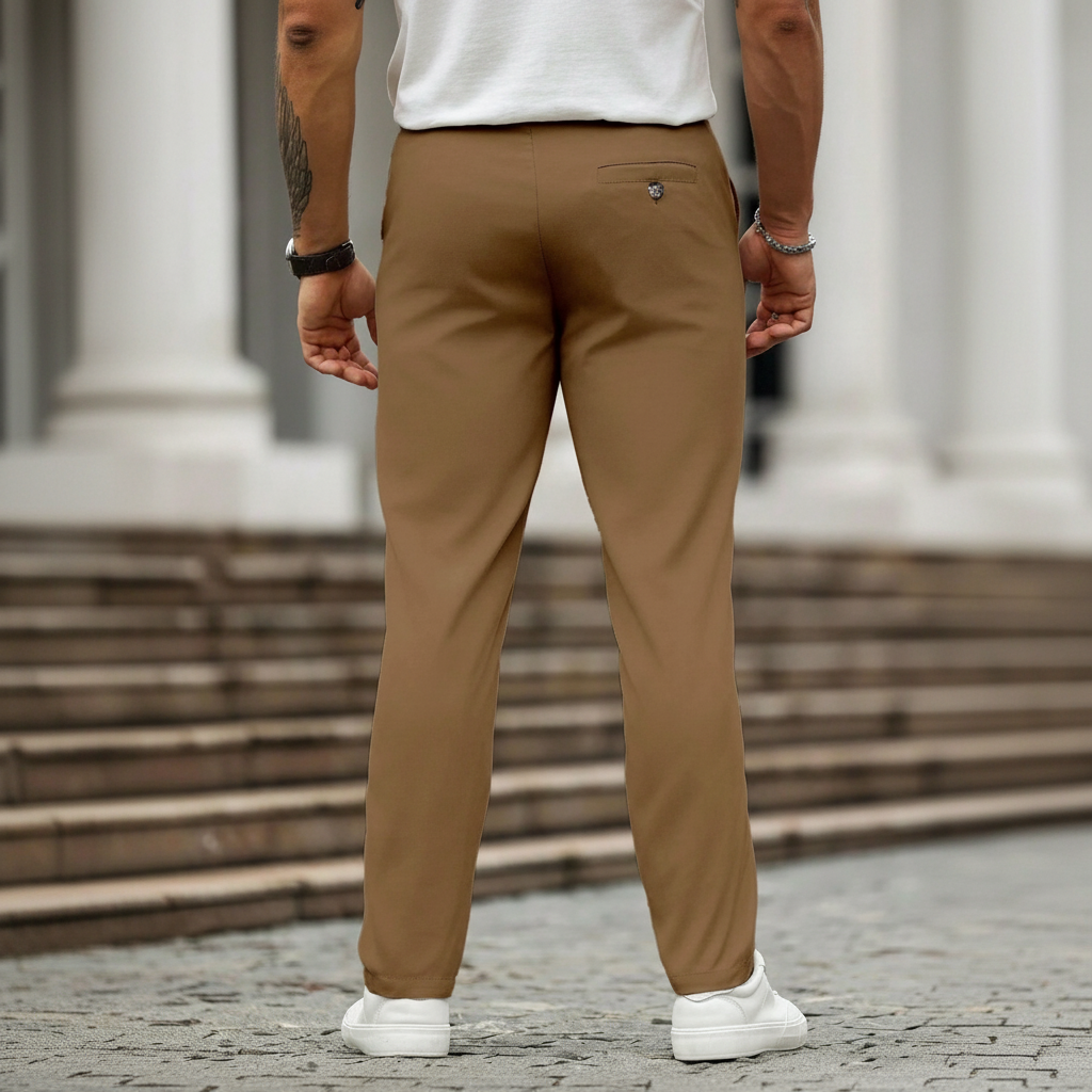 Casual Solid Color Pocket Suit Pants