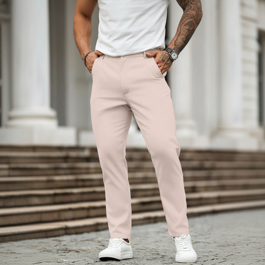Casual Solid Color Pocket Suit Pants