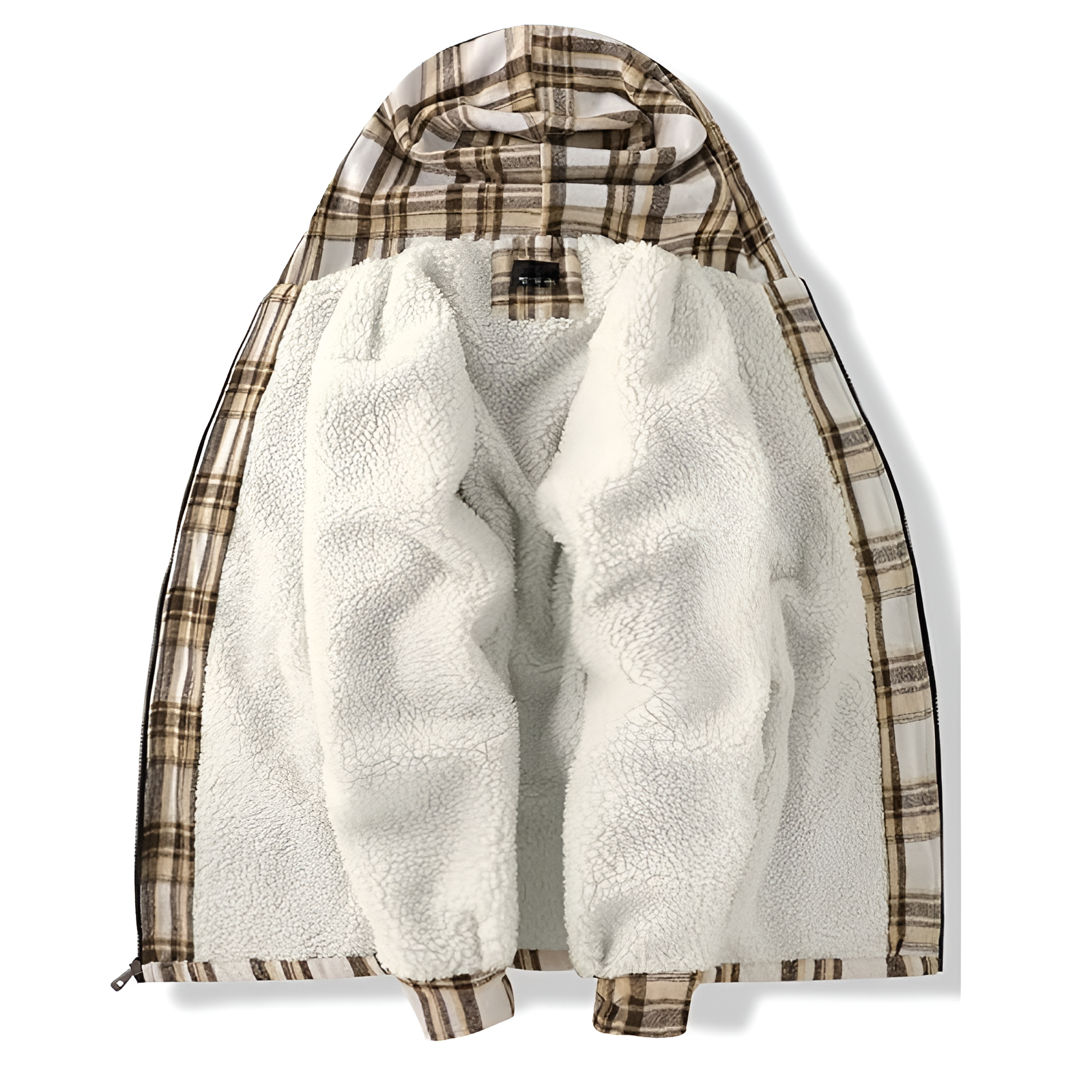 Men Flannel Hooded Jacket Fleece Sherpa Lined Plaid Shirts Jackets Zip Up Sweatshirt Hoodies for Men with 4 Pockets