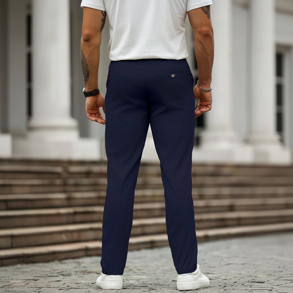 Casual Solid Color Pocket Suit Pants