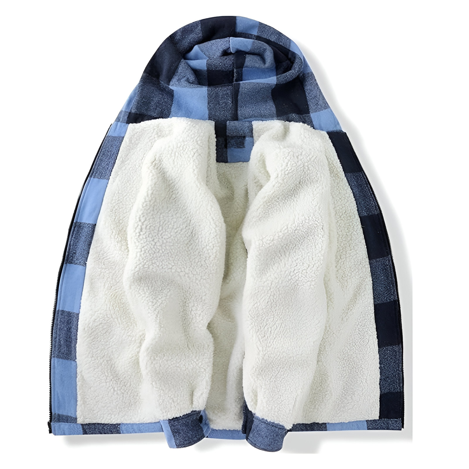 Men Flannel Hooded Jacket Fleece Sherpa Lined Plaid Shirts Jackets Zip Up Sweatshirt Hoodies for Men with 4 Pockets