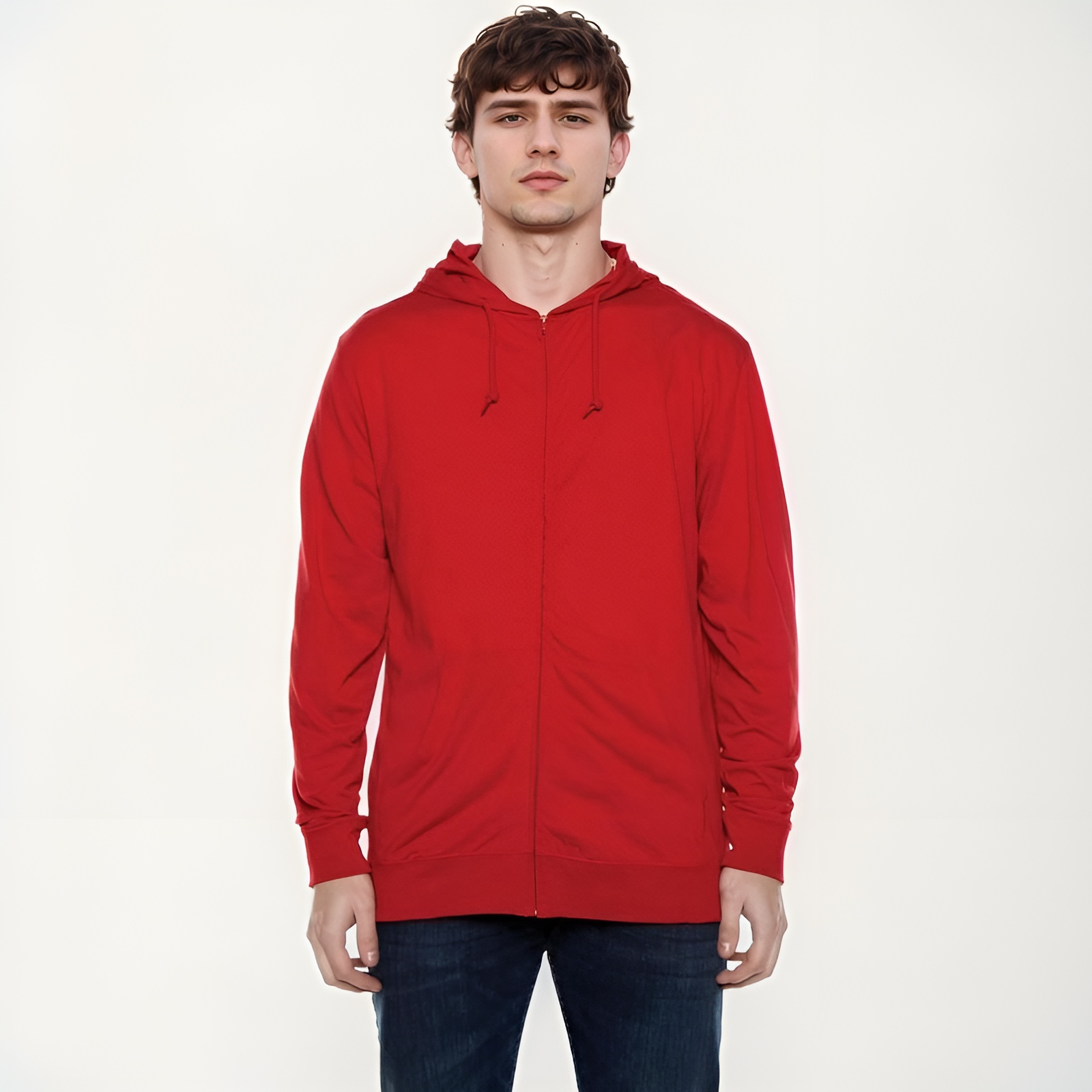 Lightweight Jersey Zip Hoodie For Men