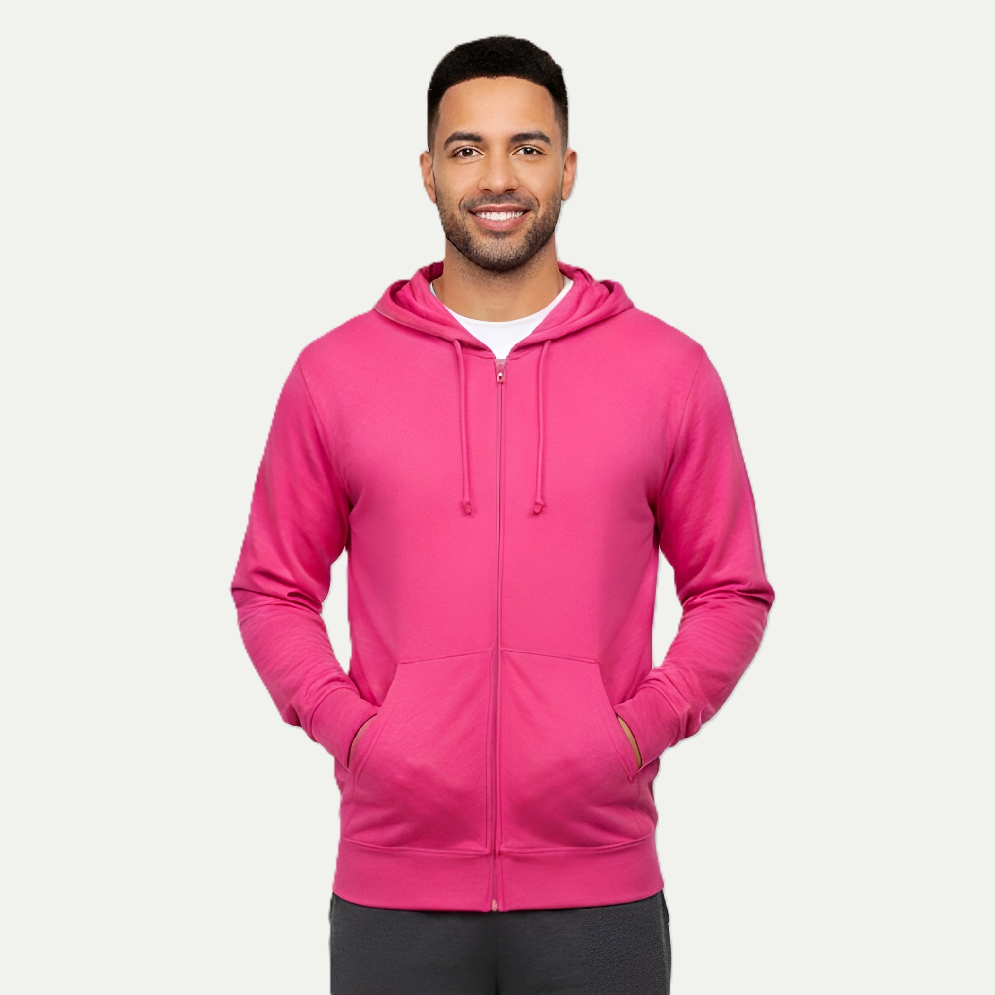 Lightweight Jersey Zip Hoodie For Men