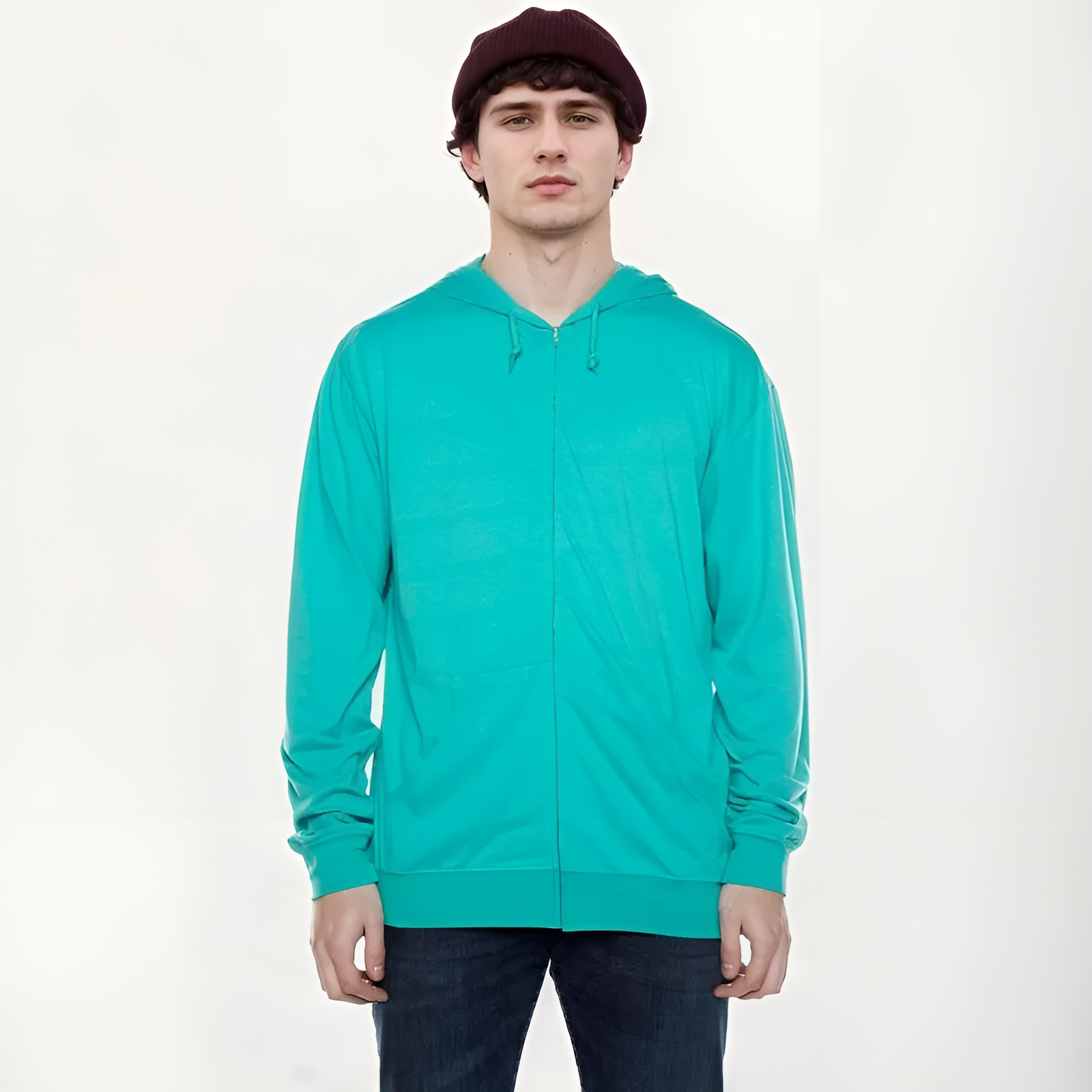 Lightweight Jersey Zip Hoodie For Men