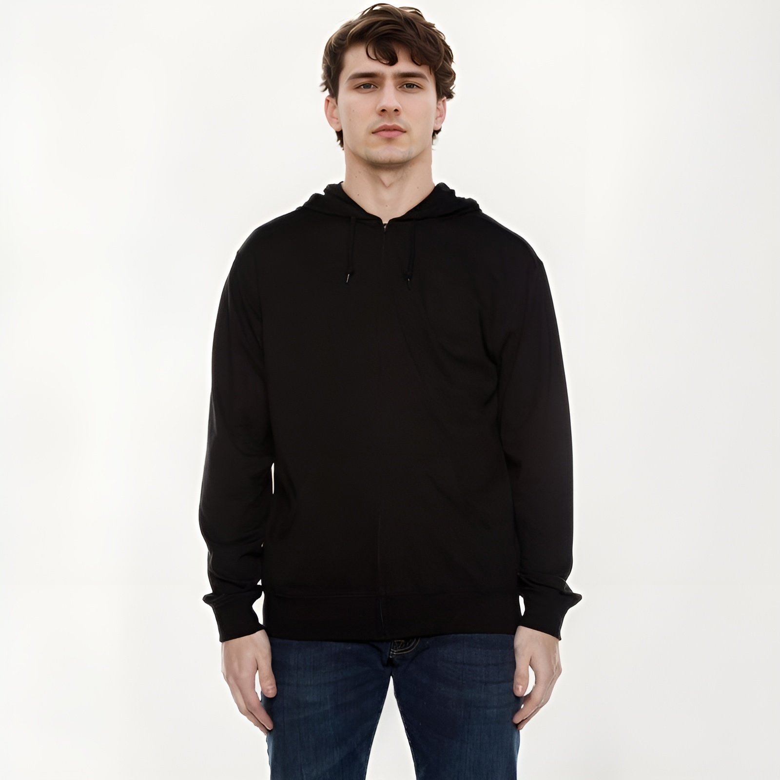 Lightweight Jersey Zip Hoodie For Men