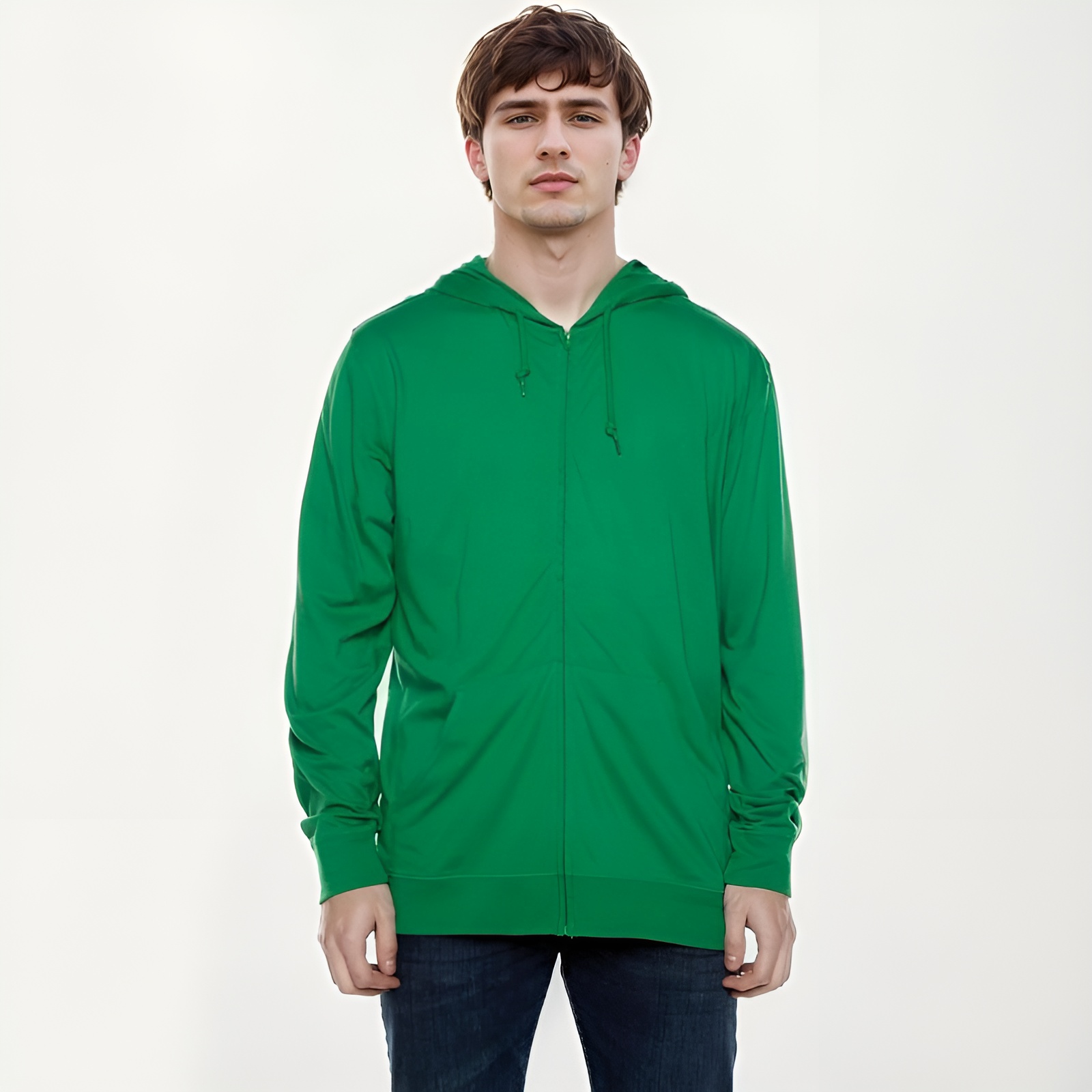 Lightweight Jersey Zip Hoodie For Men