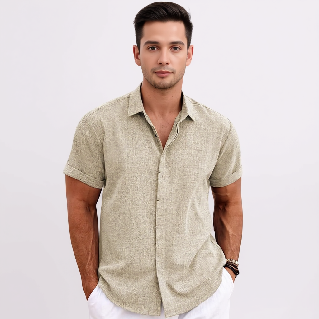 Linen Short Sleeve Casual Shirts For Men