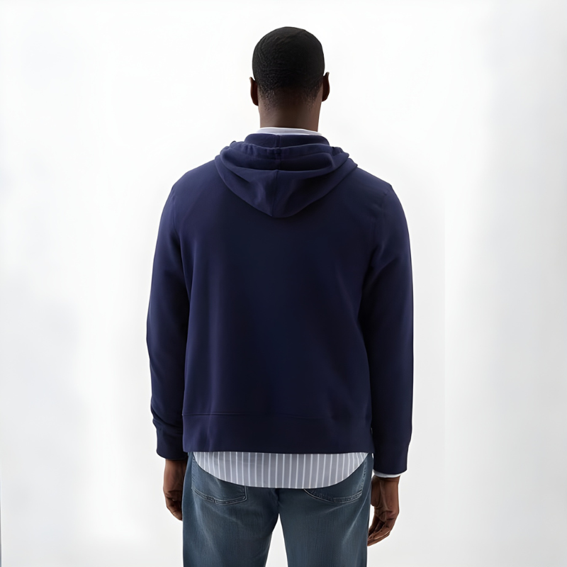 Men Hoodie Hooded Full Zip Sweatshirt