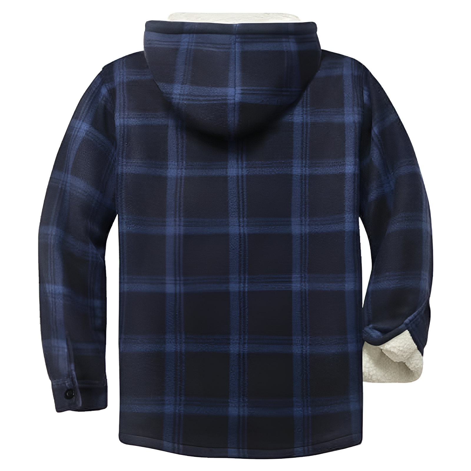 Men Flannel Hooded Jacket Fleece Sherpa Lined Plaid Shirts Jackets Zip Up Sweatshirt Hoodies for Men with 4 Pockets