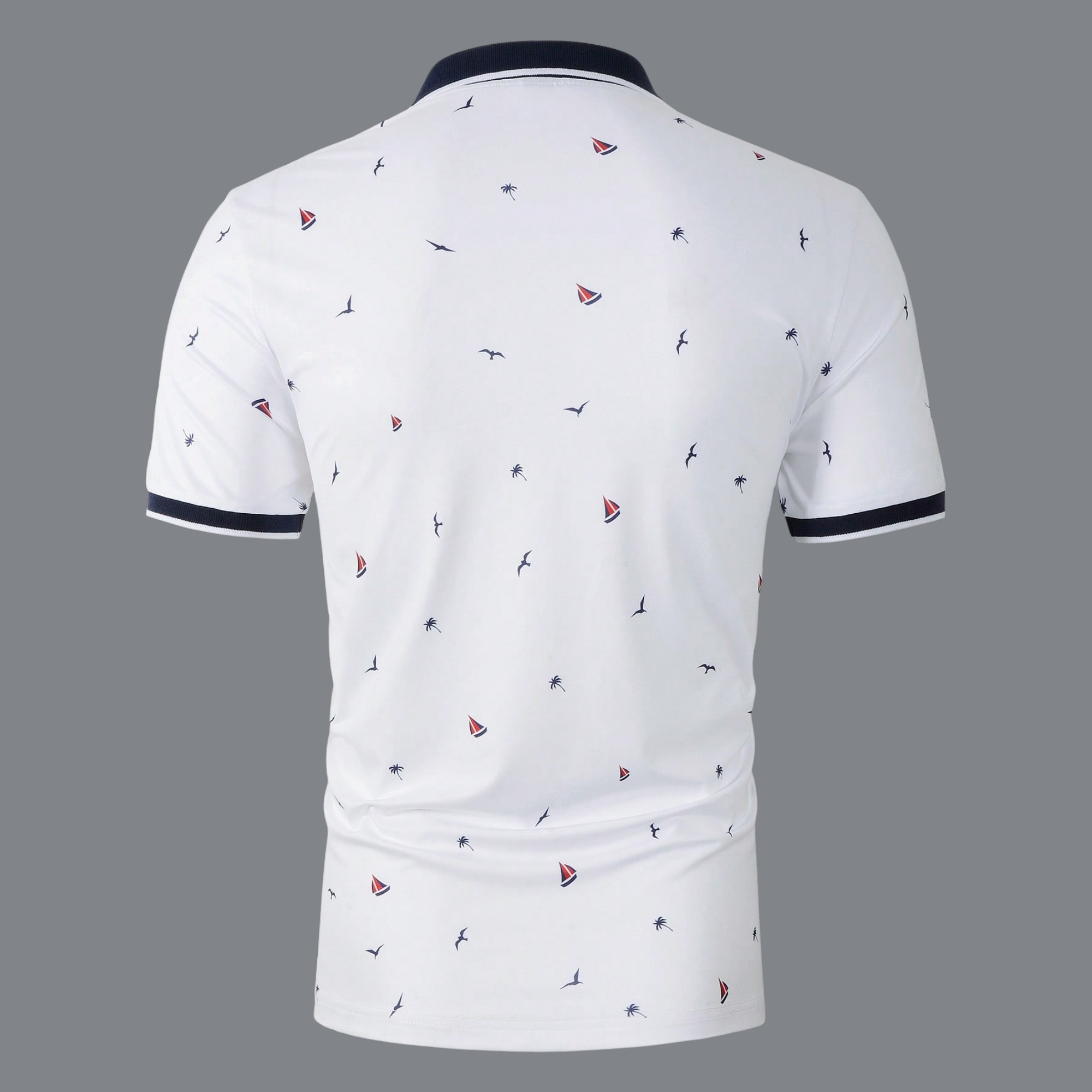 Nautical Print Polo Shirt For Men