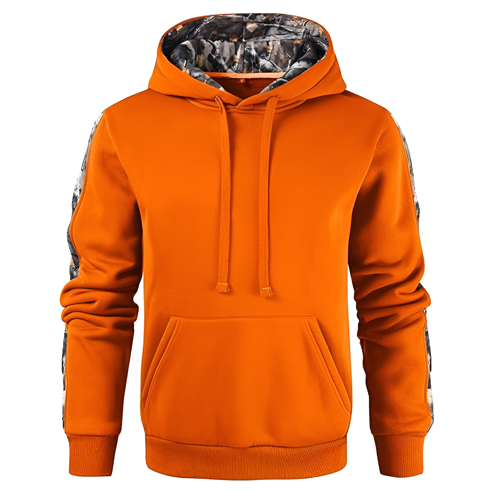 Men Camo Outfitter Fleece Hoodie Pullover Long Sleeve Casual Sweatshirt with Pocket