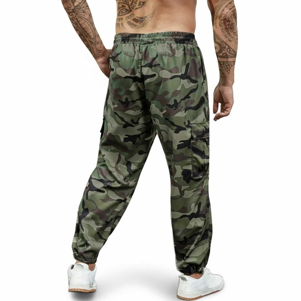 Outdoor Cargo Pants With Camouflage Pattern And Multiple Pockets For Men