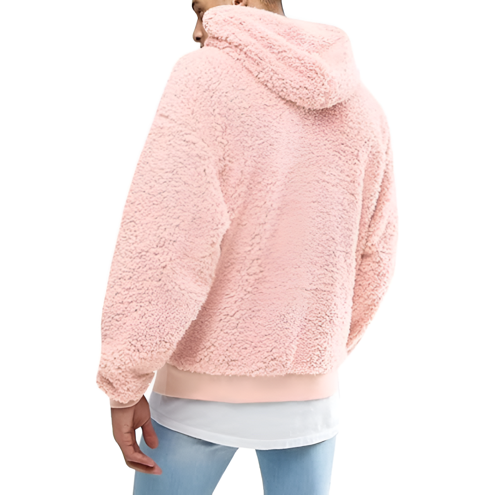 Mens Fuzzy Sherpa Pullover Hoodie Sweatshirts Long Sleeve Sport Front Pocket Military Fall Outwear Winter Hooded