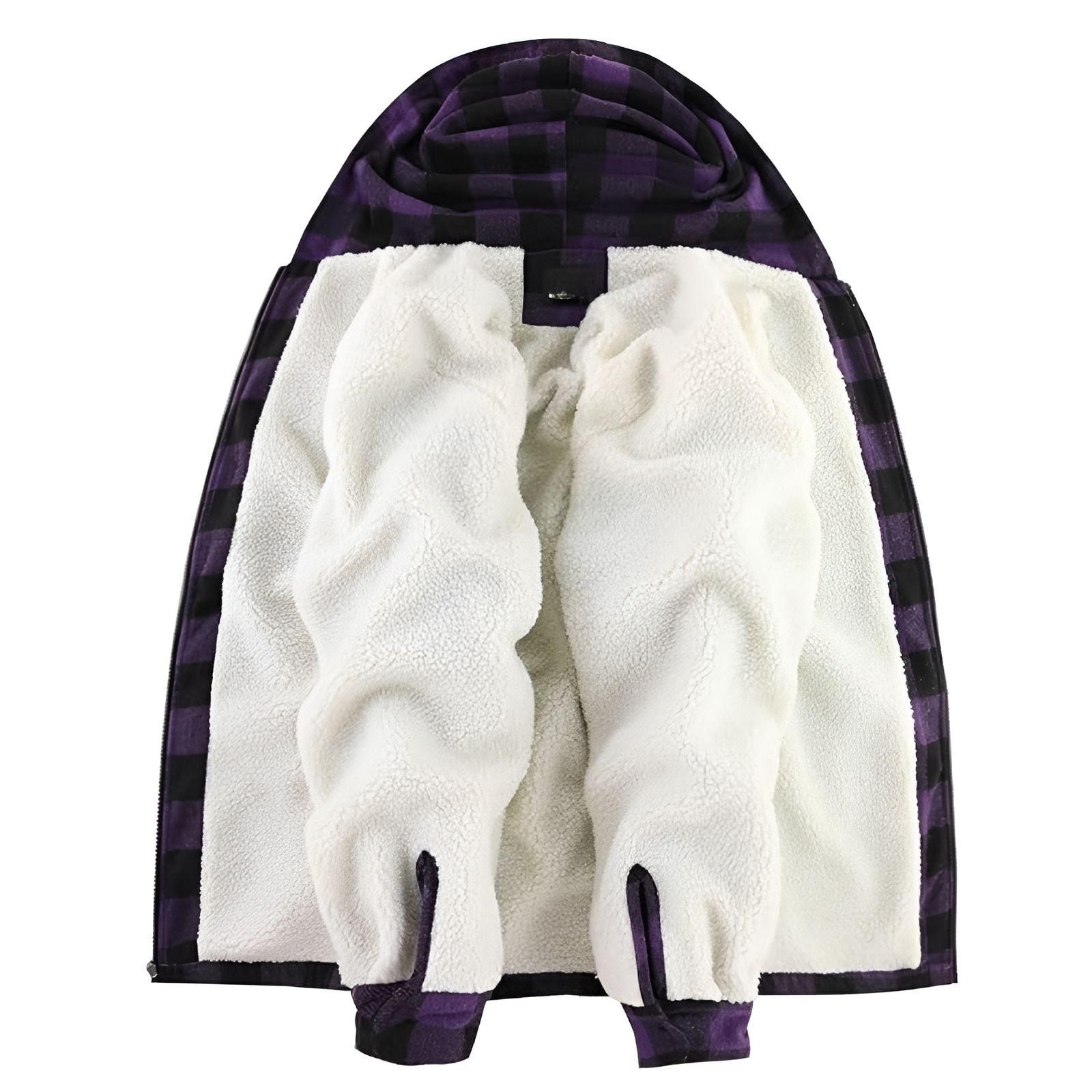 Men Flannel Hooded Jacket Fleece Sherpa Lined Plaid Shirts Jackets Zip Up Sweatshirt Hoodies for Men with 4 Pockets