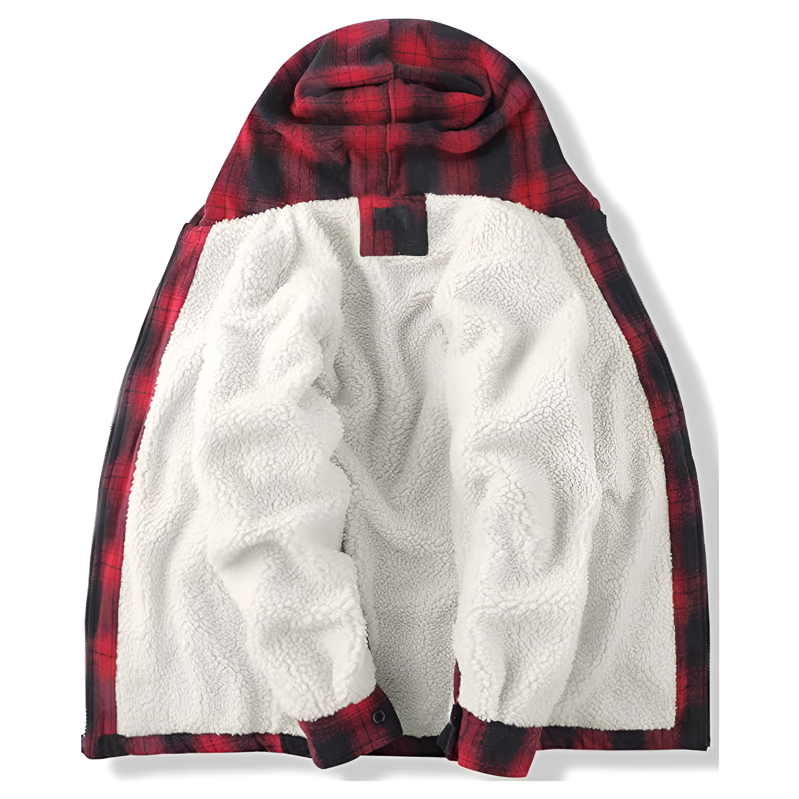 Men Flannel Hooded Jacket Fleece Sherpa Lined Plaid Shirts Jackets Zip Up Sweatshirt Hoodies for Men with 4 Pockets