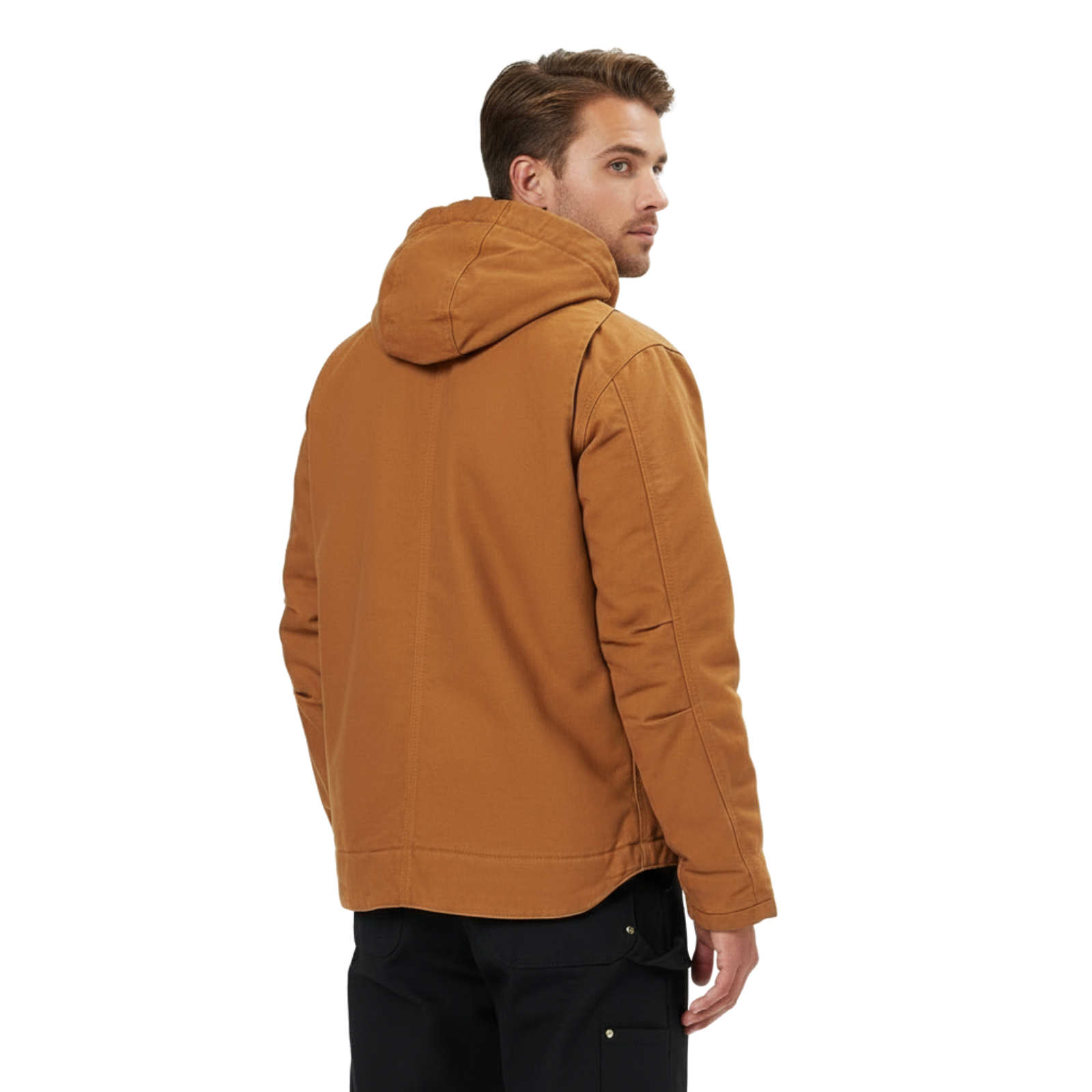 Washed Duck Sherpa Lined Utility Jacket For Men