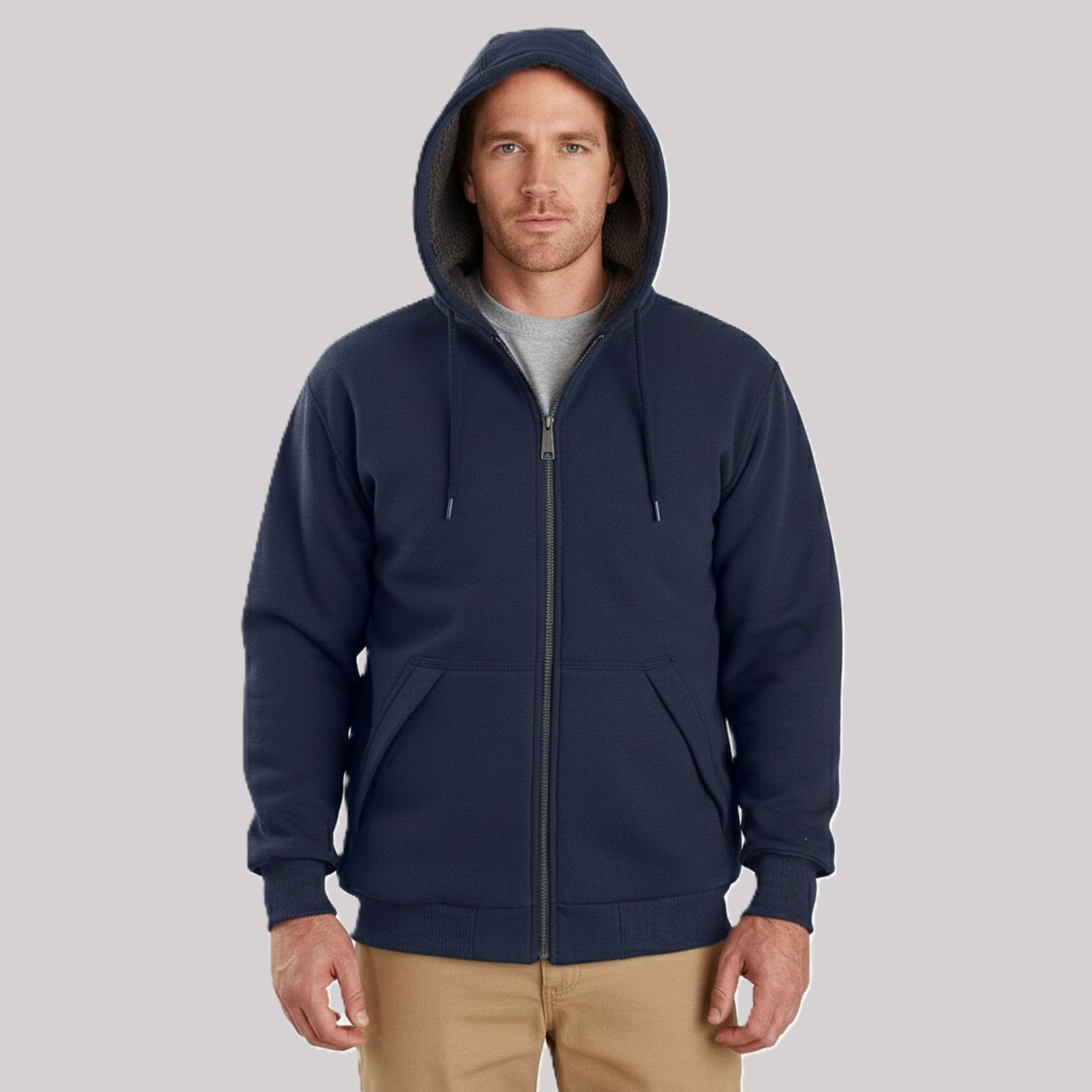 Rain Defender Relaxed Fit Midweight Sherpa-Lined Full Zip Hoodies 