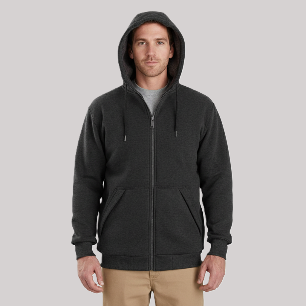 Rain Defender Relaxed Fit Midweight Sherpa-Lined Full Zip Hoodies 