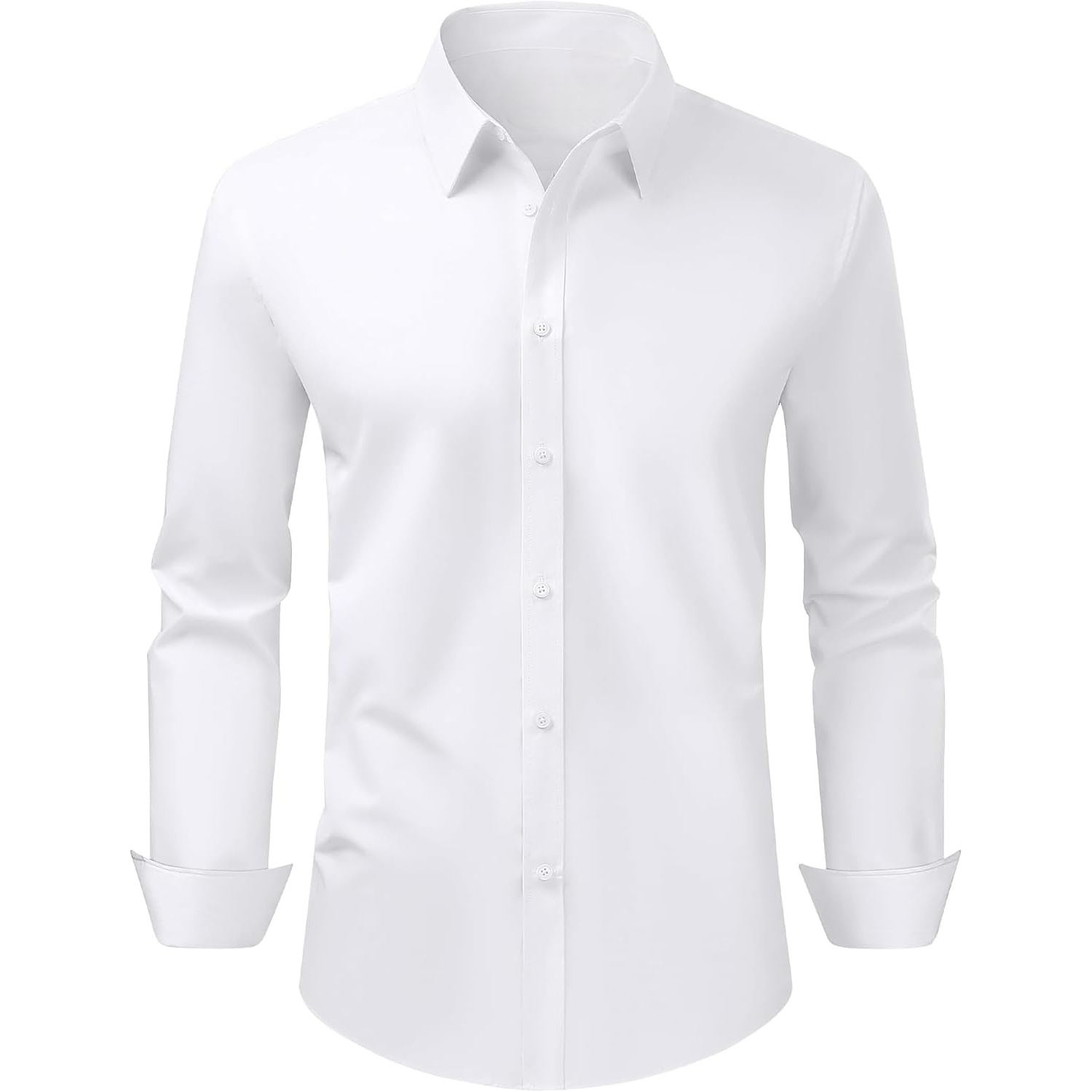 Regular Fit Long Sleeve Shirt Stretch Formal Wear