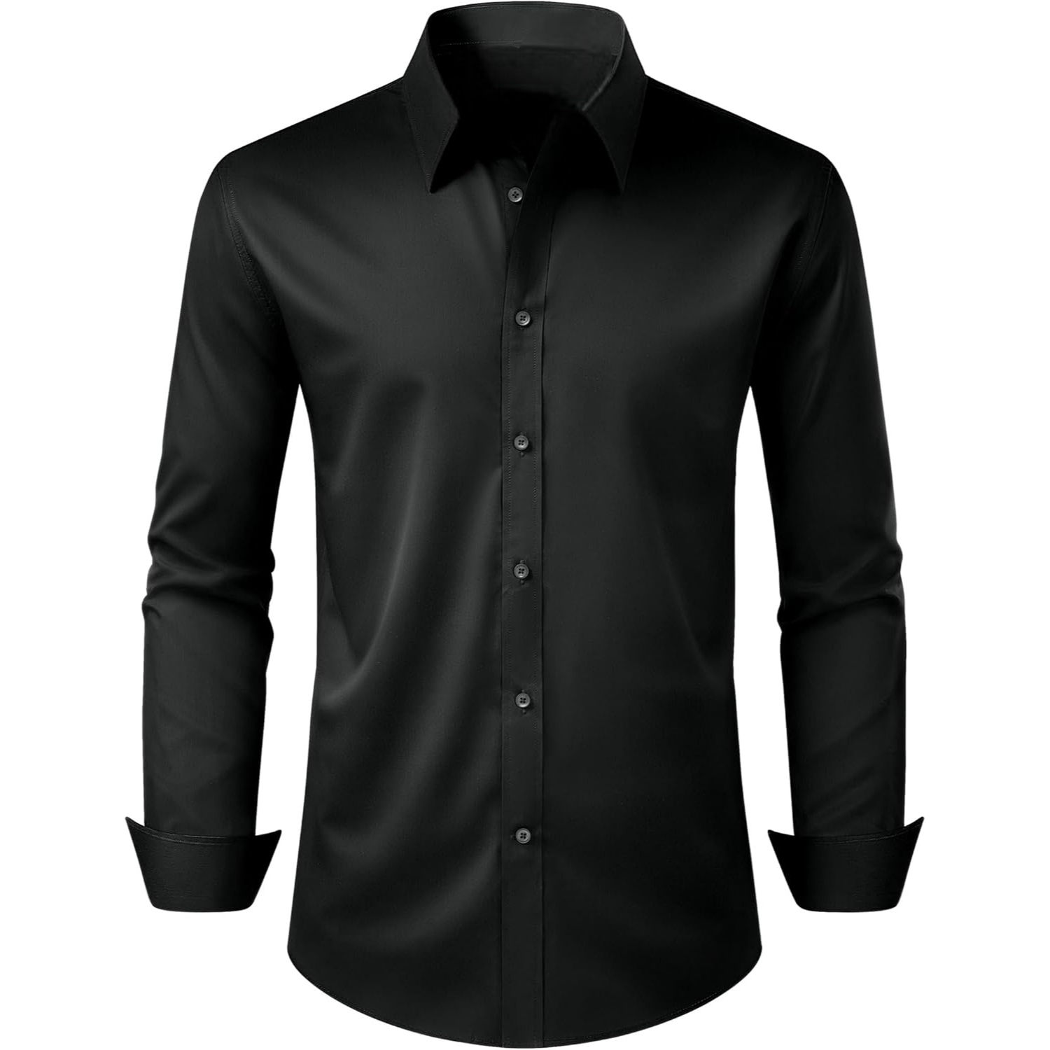Regular Fit Long Sleeve Shirt Stretch Formal Wear