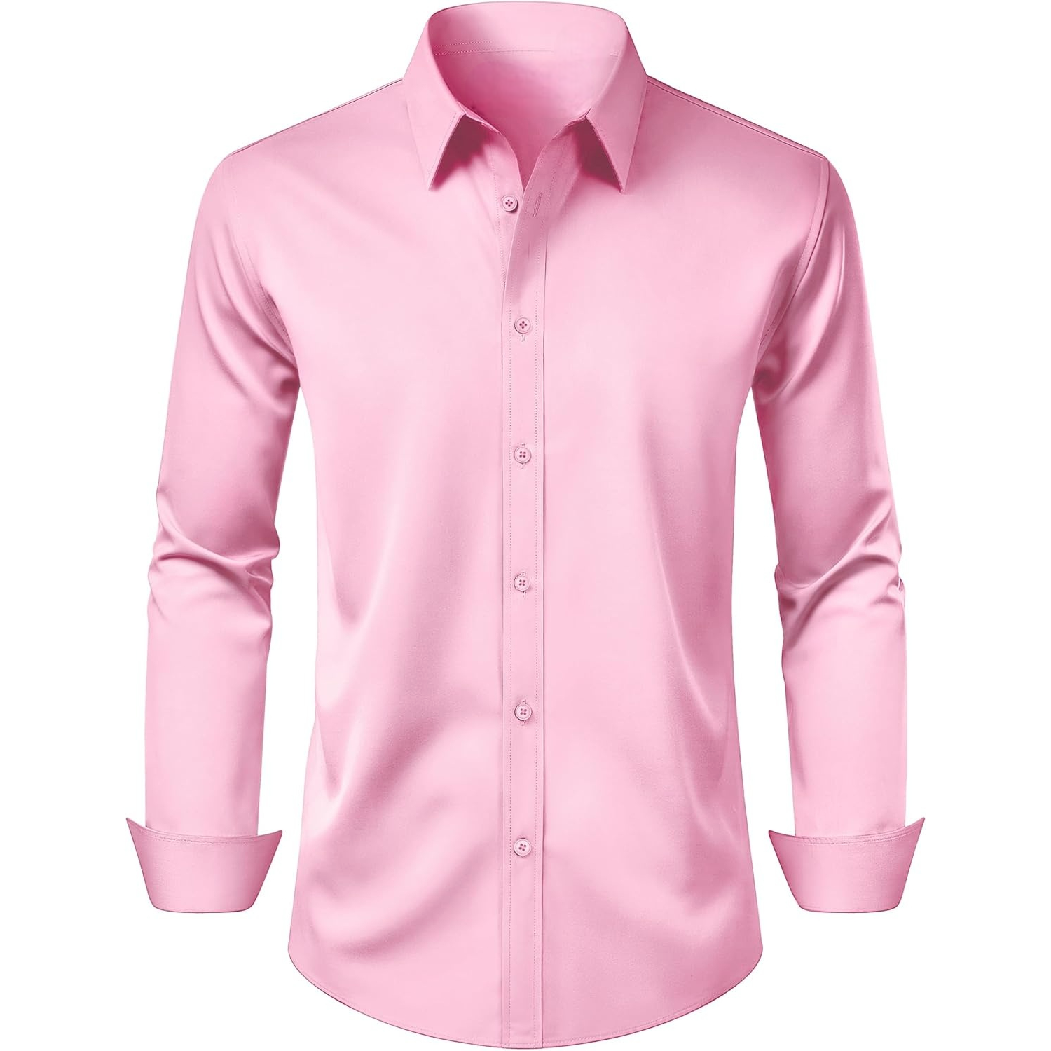 Regular Fit Long Sleeve Shirt Stretch Formal Wear