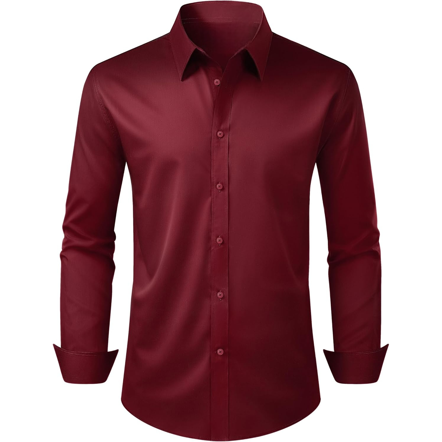 Regular Fit Long Sleeve Shirt Stretch Formal Wear