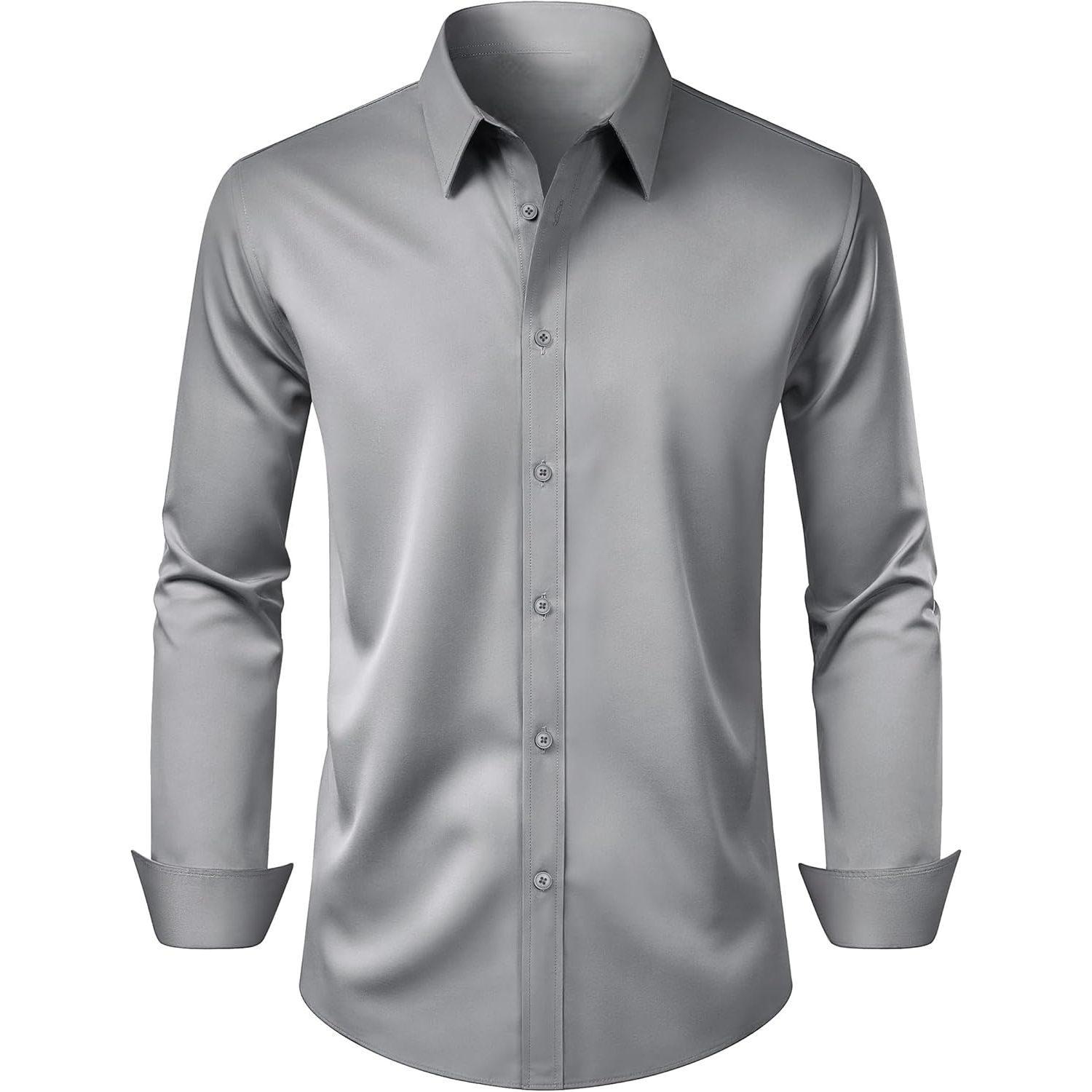 Regular Fit Long Sleeve Shirt Stretch Formal Wear