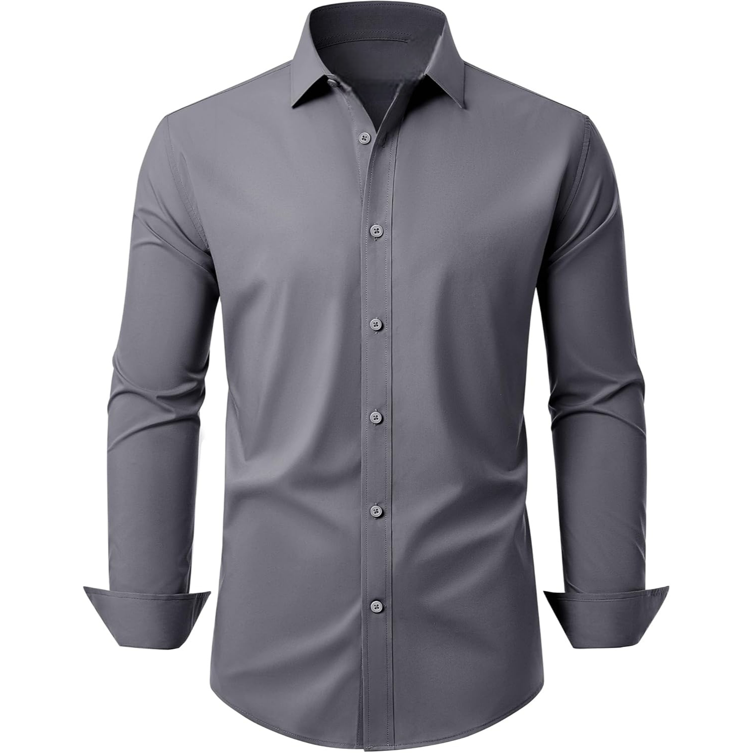 Regular Fit Long Sleeve Shirt Stretch Formal Wear