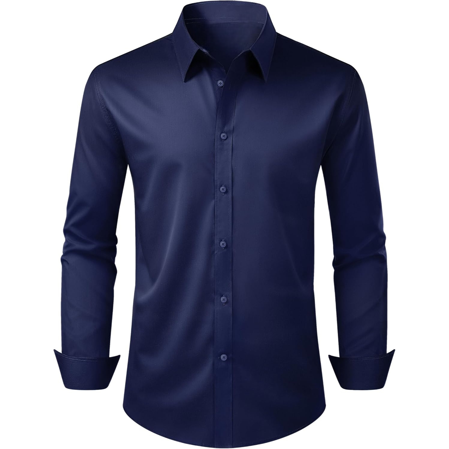 Regular Fit Long Sleeve Shirt Stretch Formal Wear