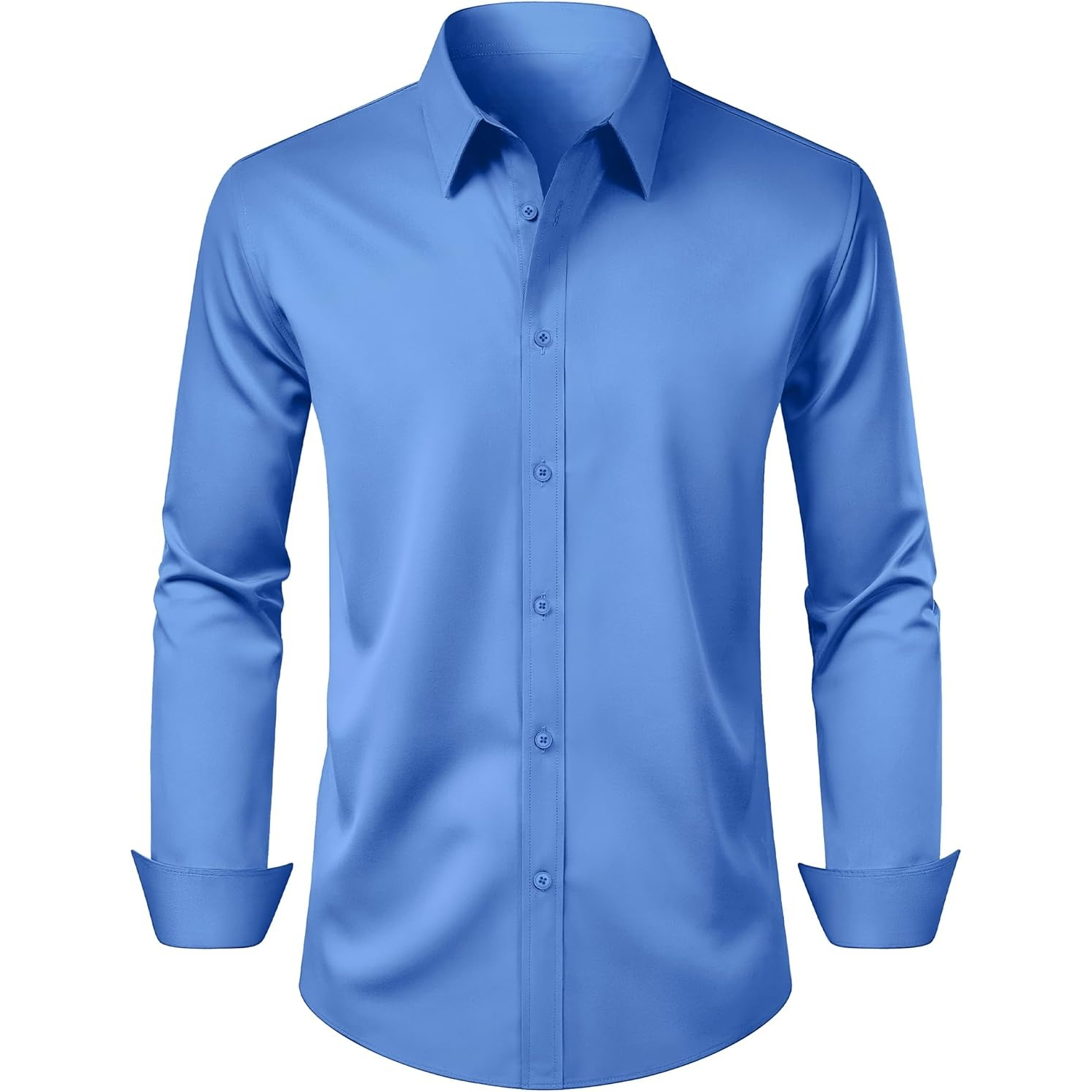 Regular Fit Long Sleeve Shirt Stretch Formal Wear