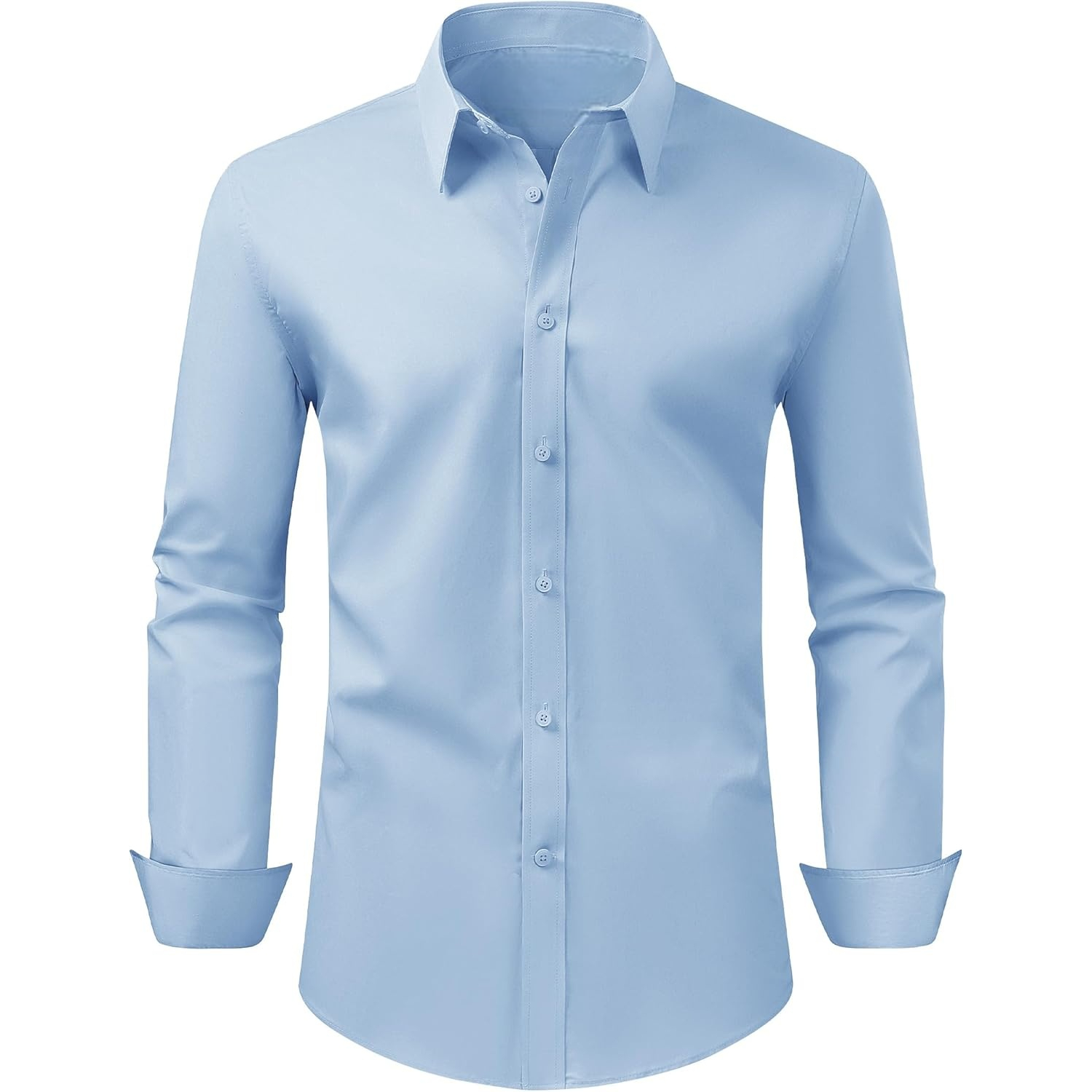 Regular Fit Long Sleeve Shirt Stretch Formal Wear