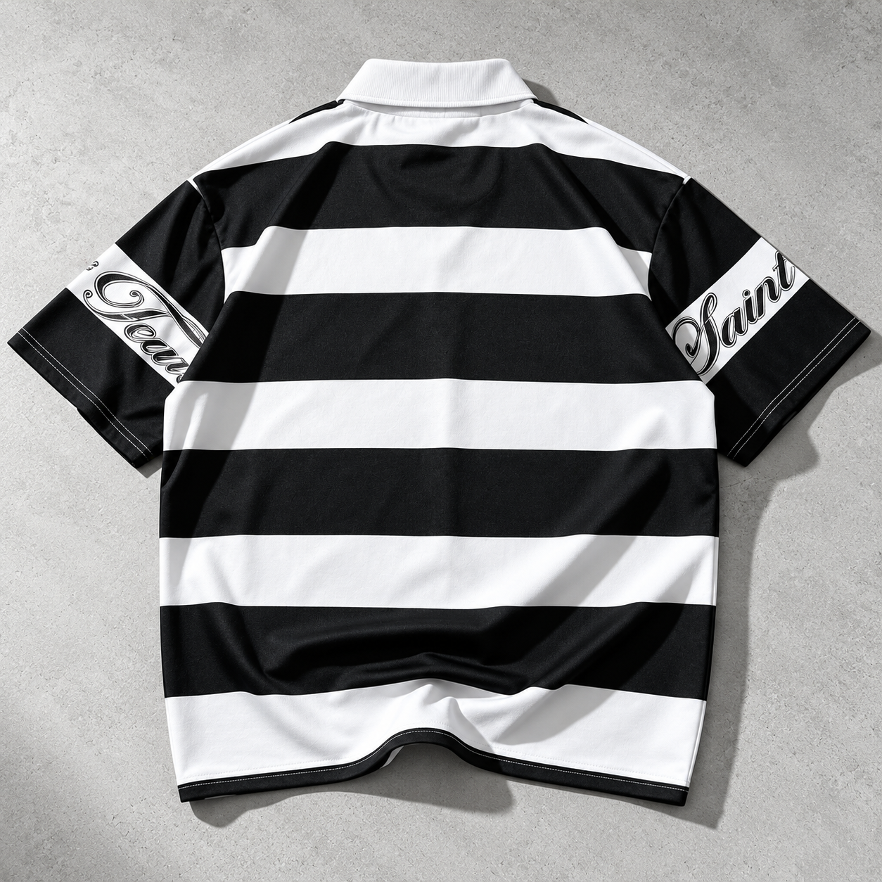 Regular Short Sleeve Striped Polo T Shirt For Men