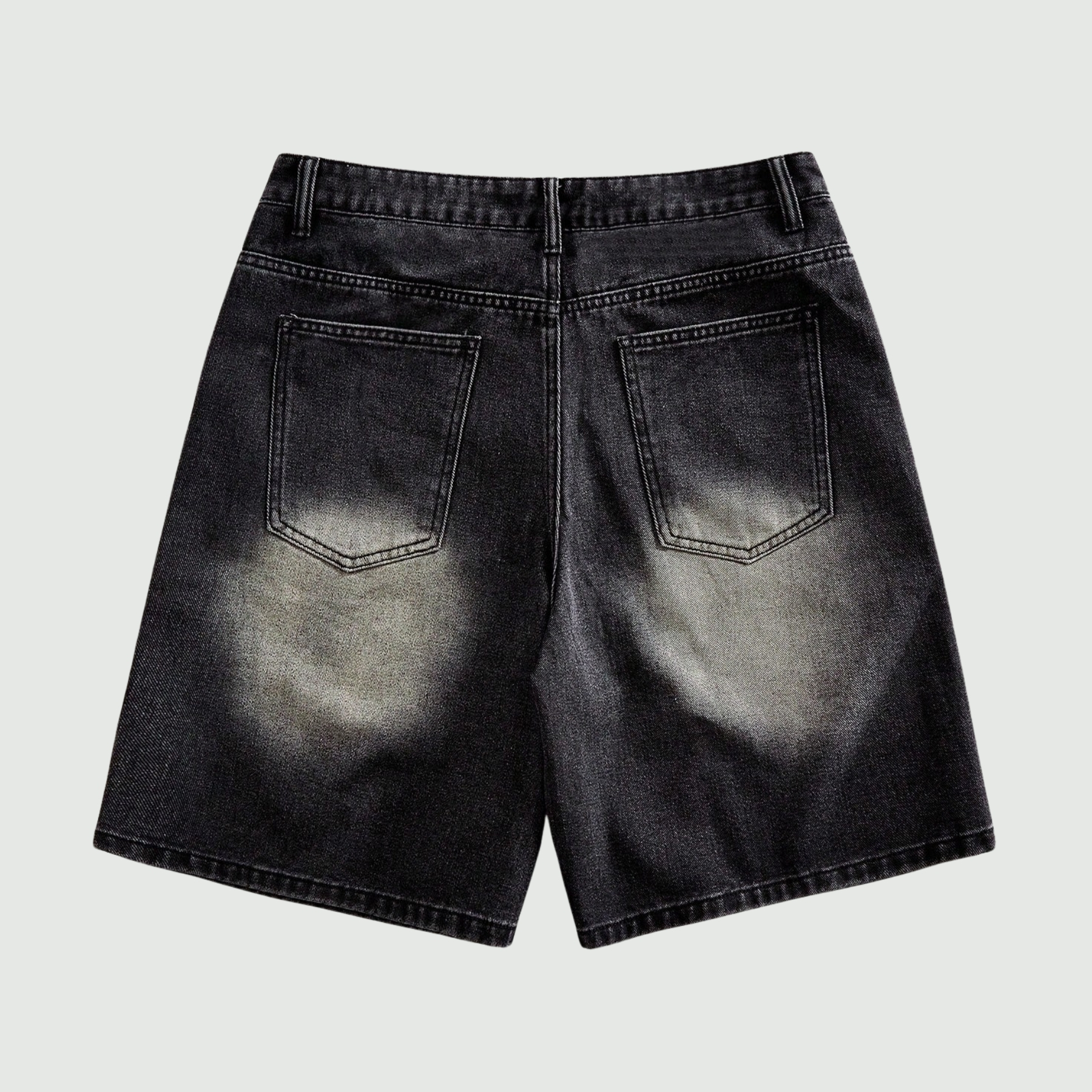 Rhinestone Denim Shorts With Raw Hem And Pockets For Men