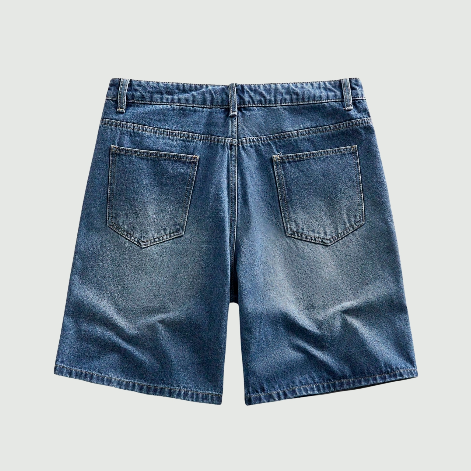Rhinestone Denim Shorts With Raw Hem And Pockets For Men