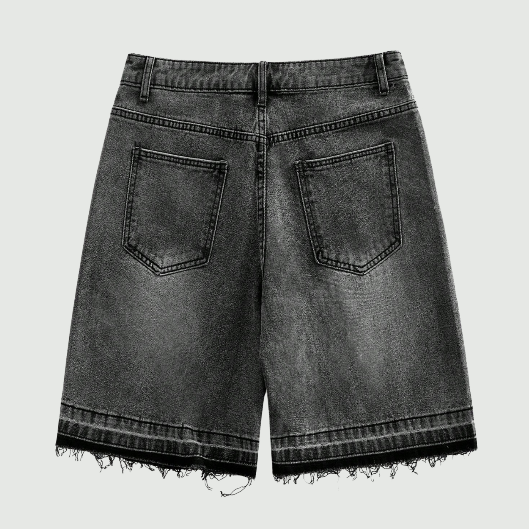Rhinestone Denim Shorts With Raw Hem And Pockets For Men