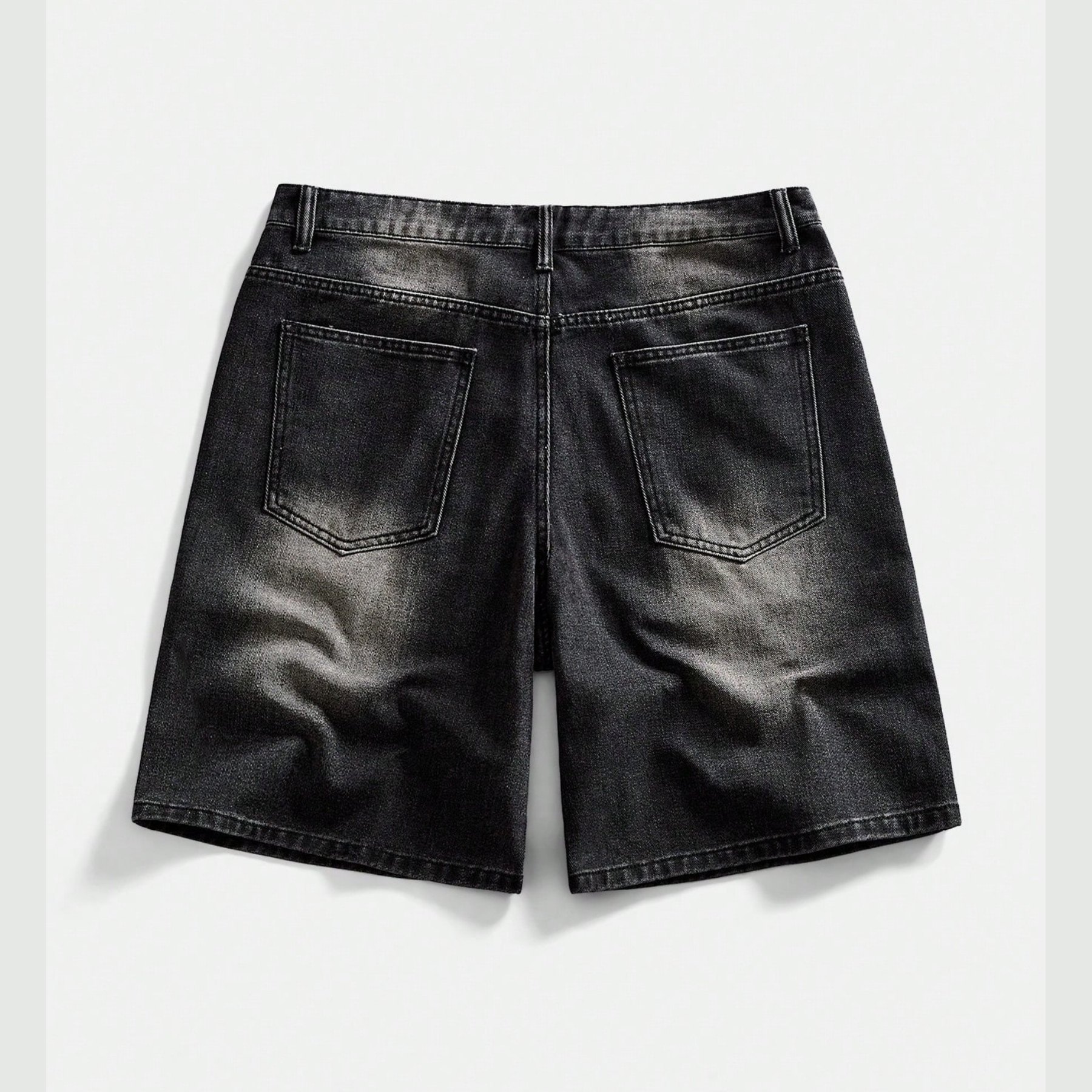 Rhinestone Denim Shorts With Raw Hem And Pockets For Men