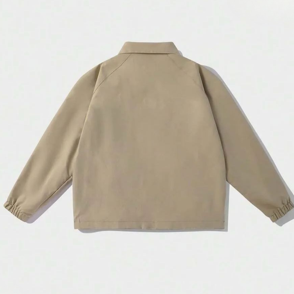 Solid Color Zipper Coach Jacket With Collar For Men