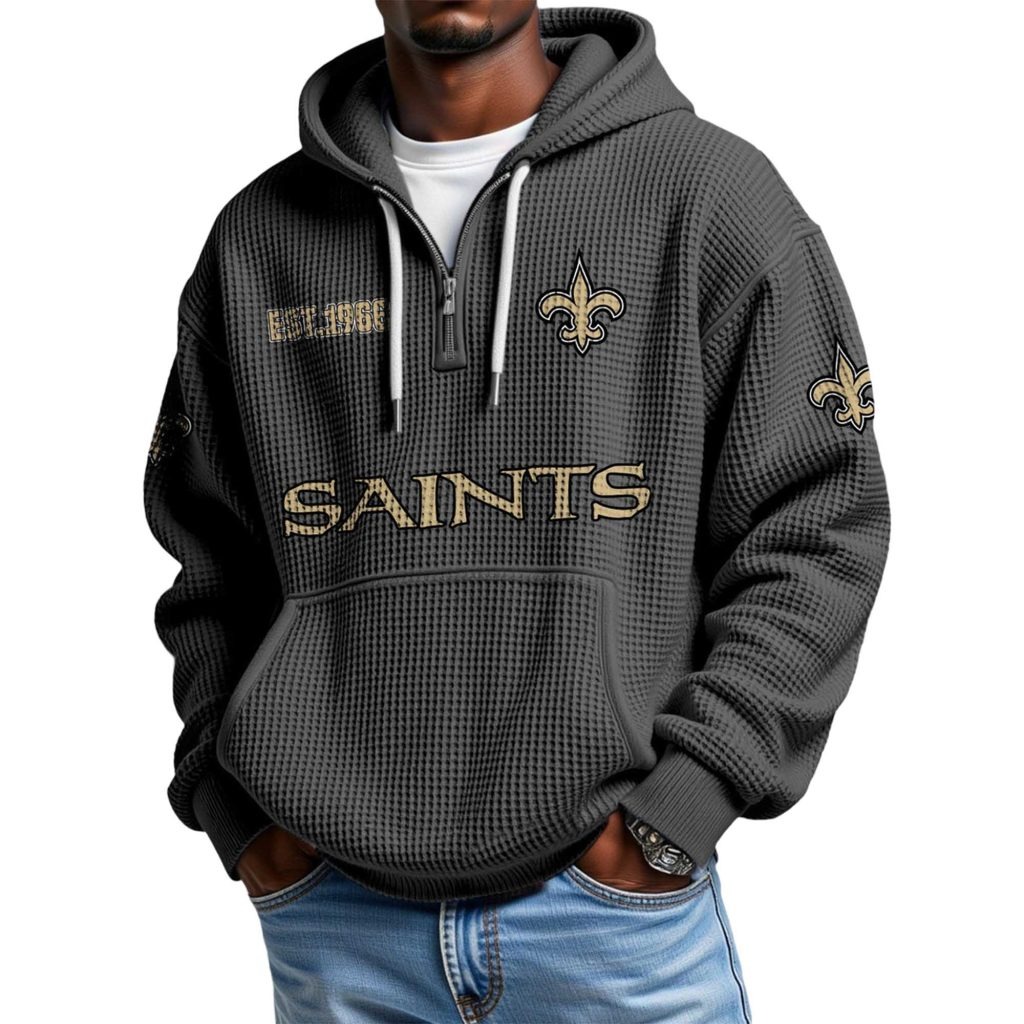 Saints Waffle Quarter Zip Hoodie
