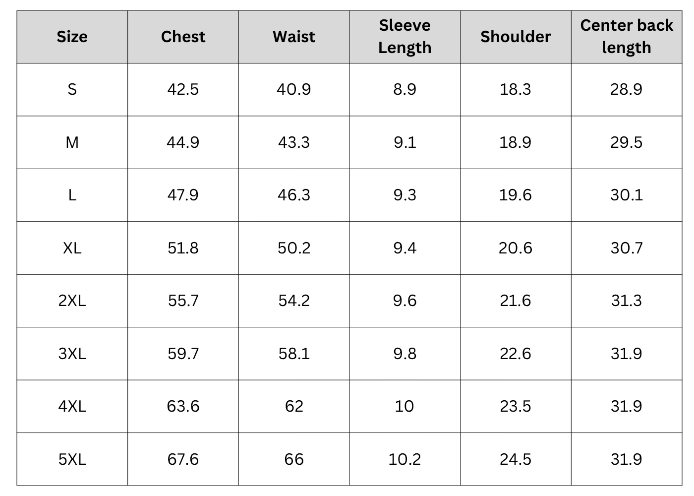 Size Chart