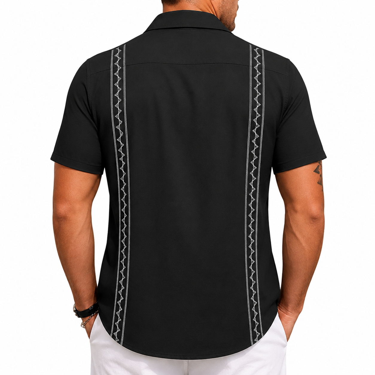 Short Sleeve Cuban Guayabera Beach Shirt For Men