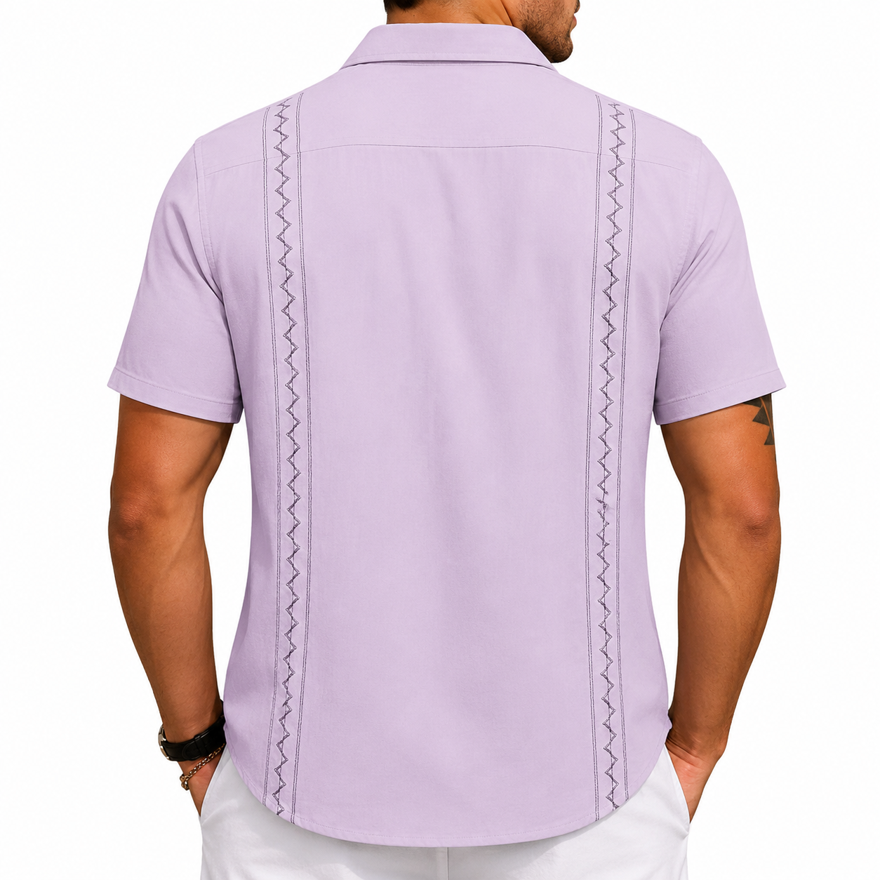 Short Sleeve Cuban Guayabera Beach Shirt For Men