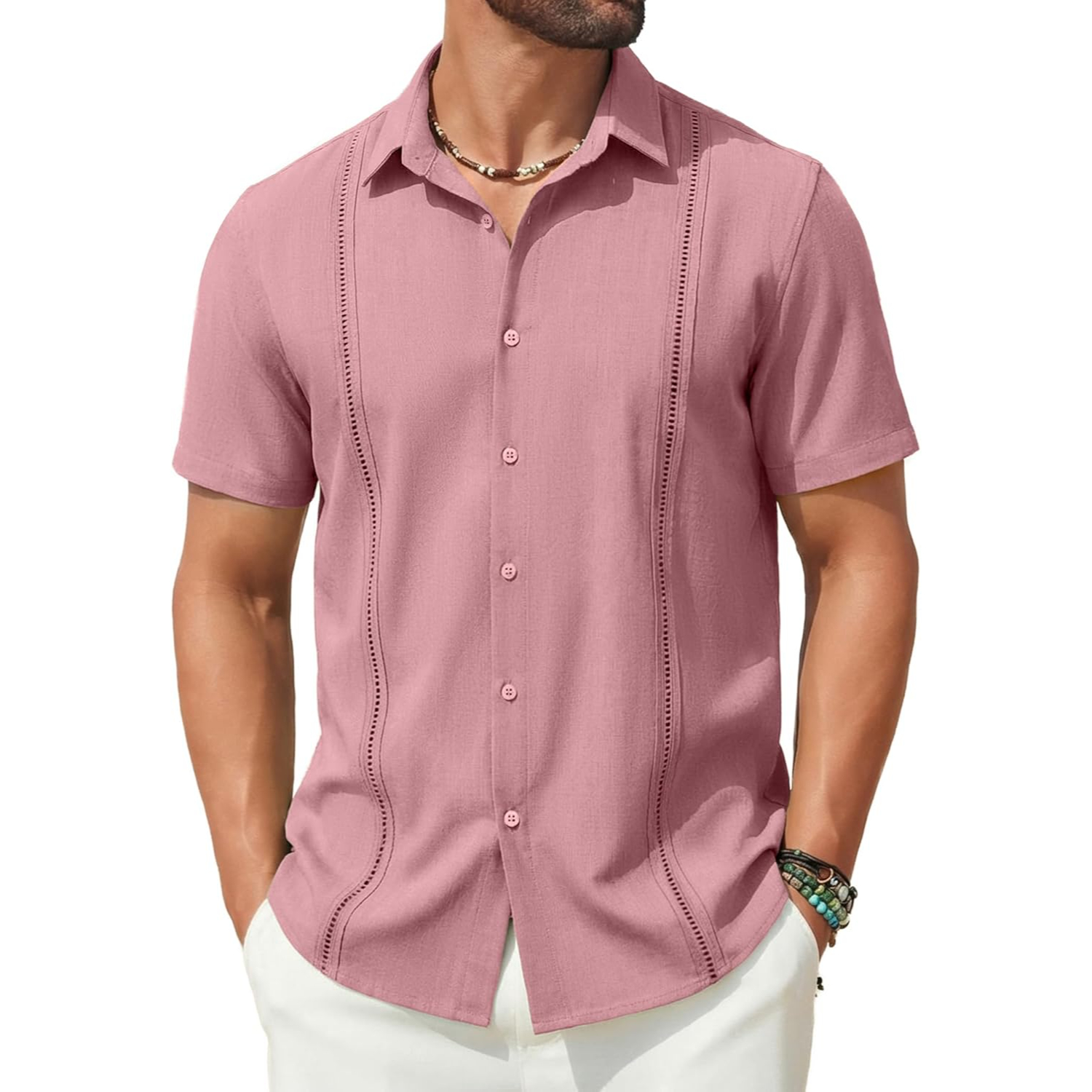 Short Sleeve Cuban Guayabera Shirt 