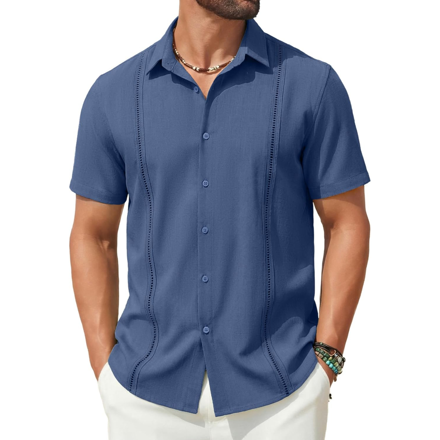 Short Sleeve Cuban Guayabera Shirt 
