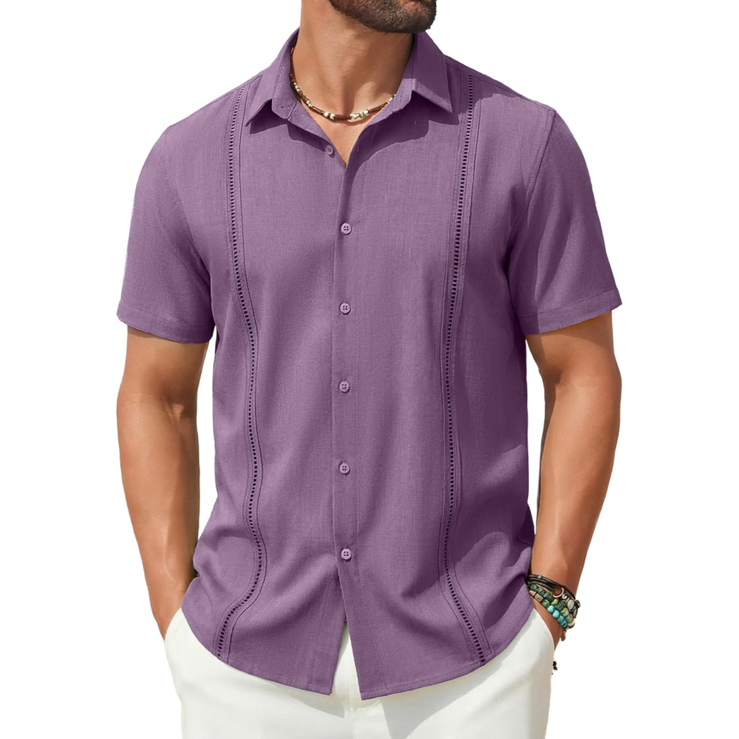 Short Sleeve Cuban Guayabera Shirt 